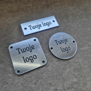 10 sztuk metki kwadratowe  srebrne personalizowane