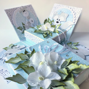 202,Exploding box na chrzest,narodziny,roczek dla chłopczyka