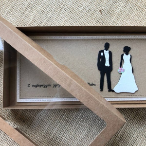 375, kartka na ślub z młodą parą w pudełku