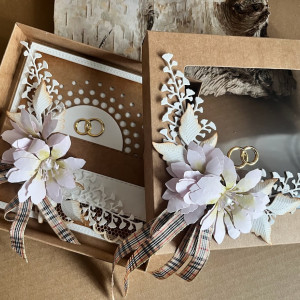 424,,Kartka w pudełku na ślub w stylu rustykalnym/eco