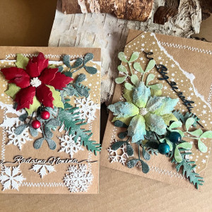 436,Boże Narodzenie-zestaw 2 kartek z poincesjami