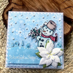 563,Boże Narodzenie - kartka z bałwankiem