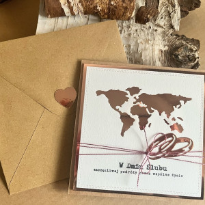 600,kartka na ślub w szczęśliwą podróż do koperty