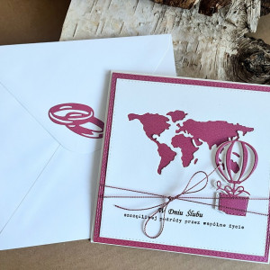 603,kartka na ślub w szczęśliwą podróż do koperty