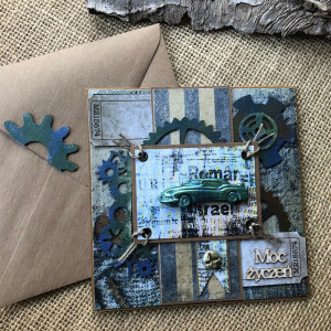 619,kartka urodzinowa / imieninowa z samochodem