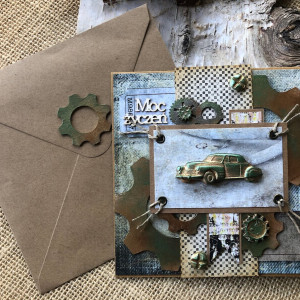 620,kartka urodzinowa / imieninowa z samochodem