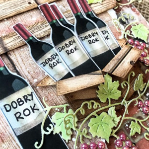 621,Kartka urodzinowa z skrzynką wina