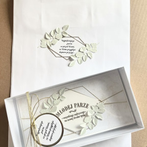 624,Kartka w pudełku na ślub z torebką -Młodej Parze