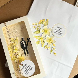 644,Kartka w pudełku na ślub z torebką -Młoda Para