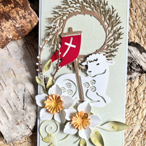 653,Wielkanoc- kartka wielkanocna z barankiem