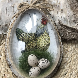 690,Wielkanoc- jajo z kurką vintage