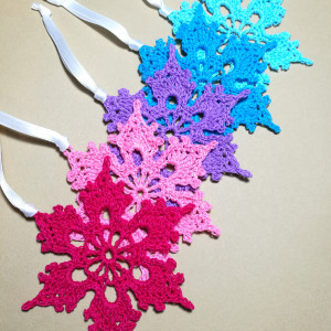 70Szydełkowe śnieżynki x 5, świąteczne zawieszki