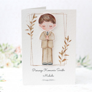 #9 Kartka komunijna z personalizacją - dla chłopca