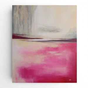 ABSTRAKCJA W RÓŻU ZE ZŁOTEM    -obraz akrylowy 60/50 cm