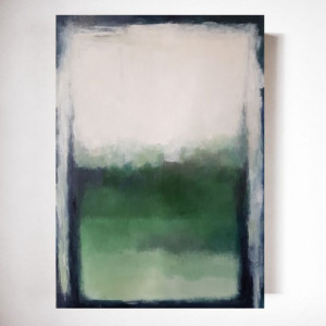 Abstrakcja z zielenią  - obraz akrylowy 100/70 cm