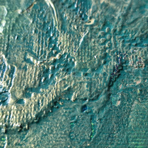 Abstrakcja ze złoceniem i bogatą strukturą "Golden garden" UNIKAT