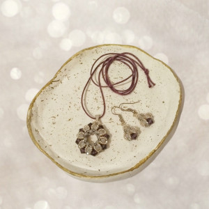 Aerina's Aura naszyjnik i kolczyki komplet biżuterii ręcznie robionej