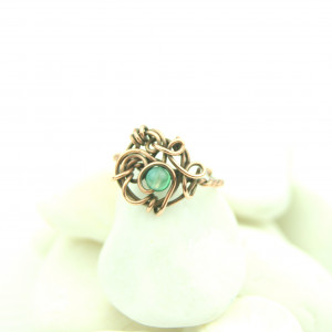 Agat regulowany pierścionek z miedzi VII