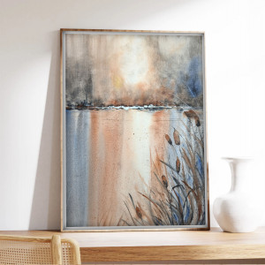 (kopia) Akwarela. Szuwary 30x40cm