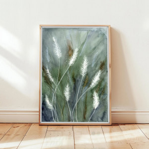 Akwarela. Trawy zielone A4