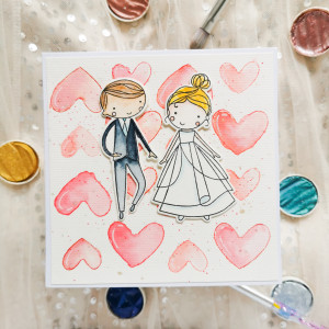 Akwarelowa kartka na ślub - napis gratis