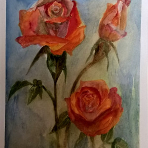 Akwarelowe róże. Format A4