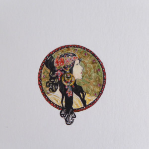 Alfons Mucha Głowy bizantyjskie, miniatura