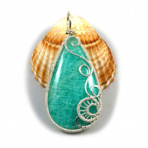 Amazonit Srebrny wisior z amazonitem łezka