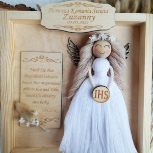 anioł aniołek komunia święta pamiątka komunii ramka