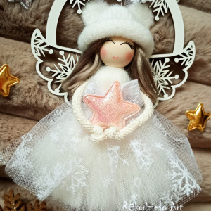 Anioł, Aniołek na obręczy, Świąteczny Aniołek, Na prezent