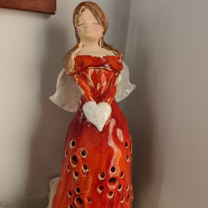 anioł ceramiczny lampion