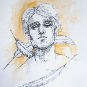 "ANIOŁ - PORTRET" rysunek ołówkiem, obraz A3