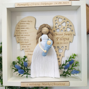 anioł stróż pamiątka chrztu chrzest święty ramka