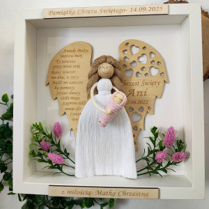 anioł stróż pamiątka chrztu chrzest święty ramka aniołek