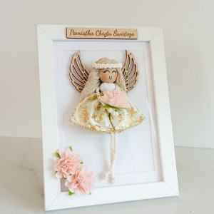 Anioł Stróż w ramce, Pamiątka Pierwszej Komunii Świętej, Chrztu