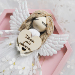 Aniołek dla taty - zawieszka do samochodu na szczęście