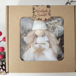 aniołek na boże narodzenie zawieszka w pudełku na prezent