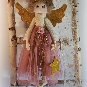 aniołek stróż różowo-złoty
