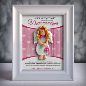Aniołek w ramce 3D dla wychowawczyni (cd-dz01-sk1)