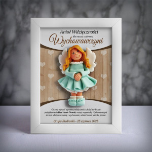 Aniołek w ramce dla wychowawczyni (fs-dz05-sk2-tz)