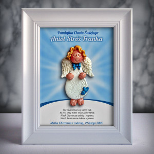 Aniołek w ramce - Pamiątka Chrztu (b3d-cd-ch01-sk1)