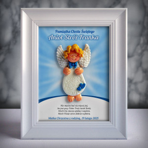 Aniołek w ramce - Pamiątka Chrztu (b3d-cd-ch01-sk2)