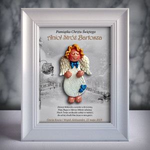 Aniołek w ramce - Pamiątka Chrztu (b3d-cd-ch03-sk1)