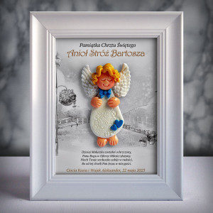 Aniołek w ramce - Pamiątka Chrztu (b3d-cd-ch03-sk2)