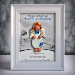 Aniołek w ramce - Pamiątka Chrztu (b3d-cd-ch06-sk1)