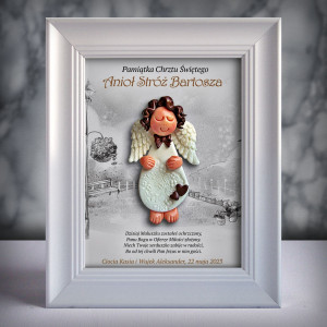 Aniołek w ramce - Pamiątka Chrztu (b3d-cd-ch15-sk1)