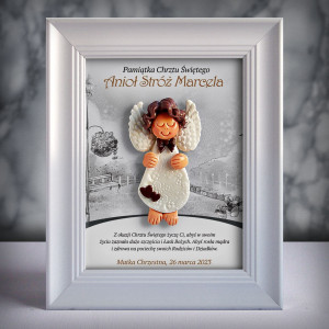 Aniołek w ramce - Pamiątka Chrztu (b3d-cd-ch16-sk2)