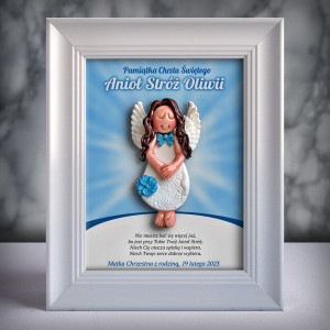 Aniołek w ramce - Pamiątka Chrztu (b3d-cd-dzd19-sk2)