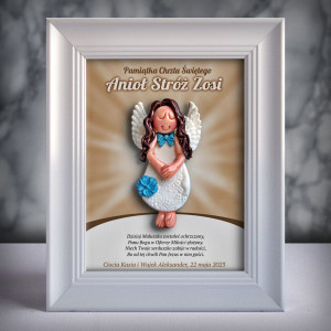 Aniołek w ramce - Pamiątka Chrztu (b3d-cd-dzd20-sk2)