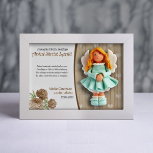 Aniołek w ramce - Pamiątka Chrztu (fs-dz10-sk2kw)